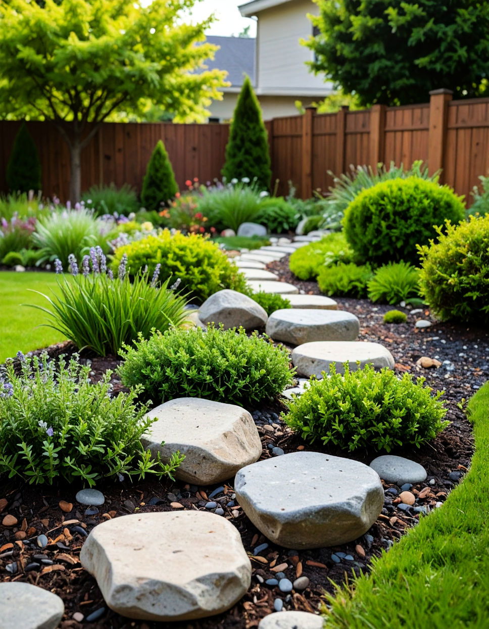 Plant a Ground Cover Around Rocks with Mulch