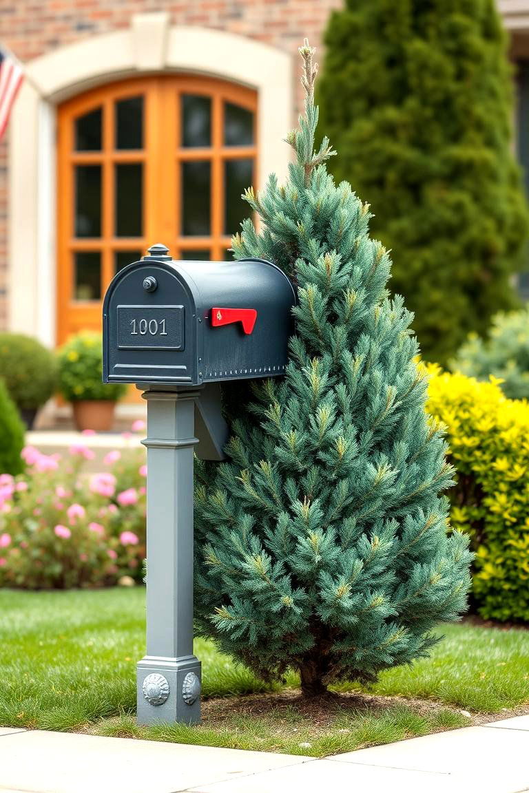 Planting a Small Evergreen Tree - 25 Mailbox Landscaping Ideas