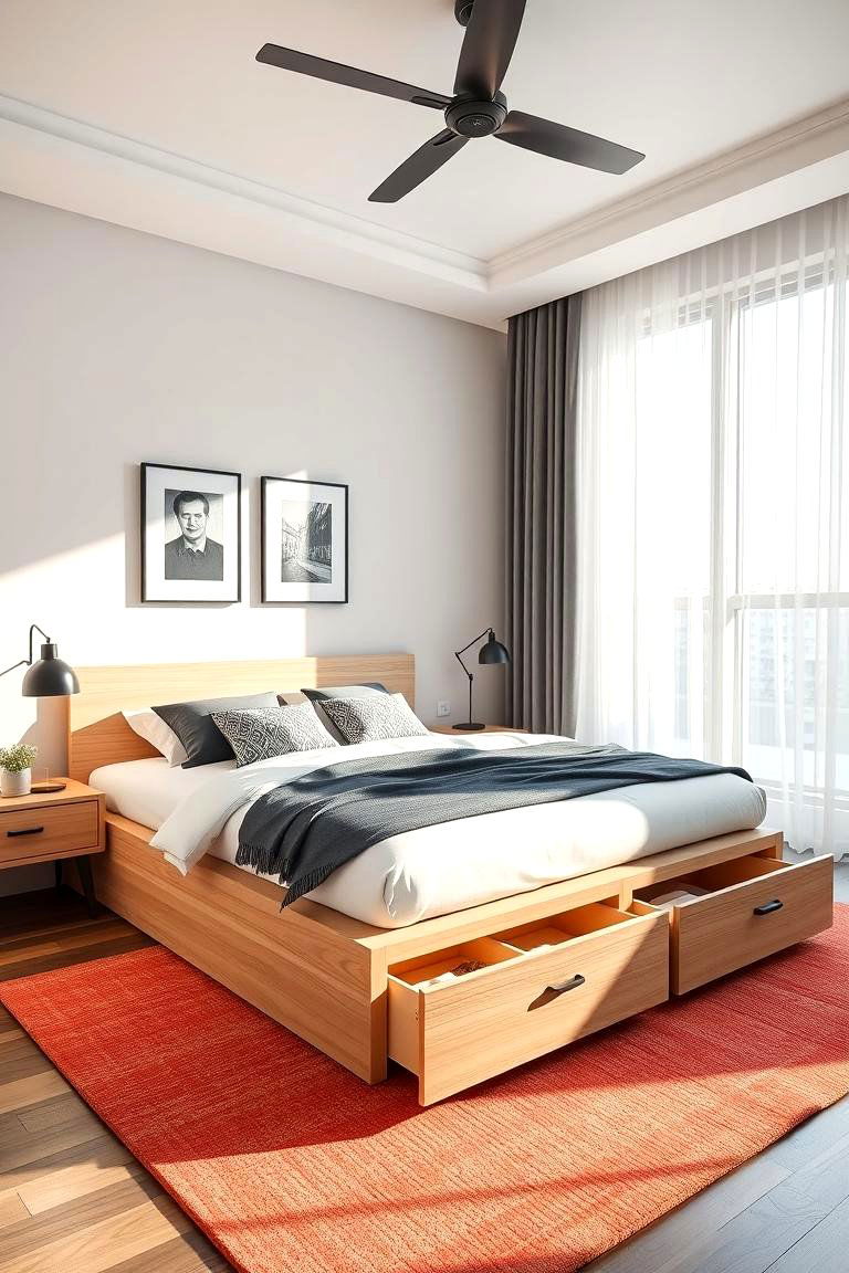 Platform Bed with Built In Storage - 25 Unique Bed Design Ideas