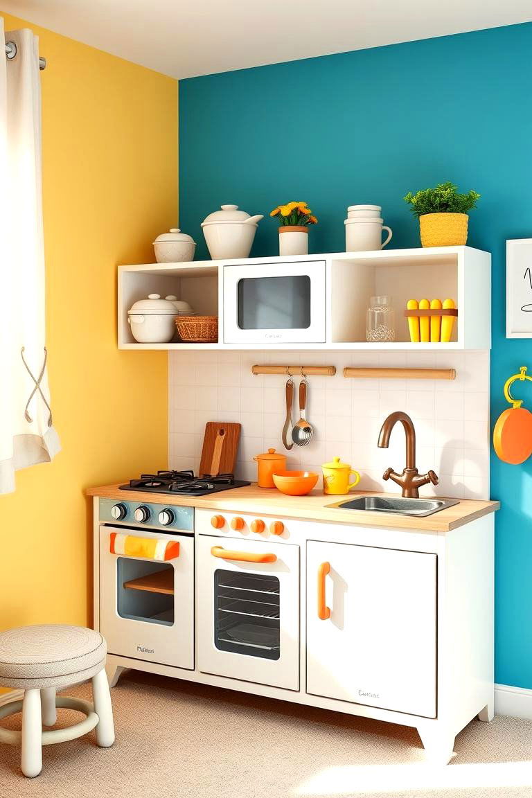 Play Kitchen for Interactive Fun - 25 Toddler Room Ideas