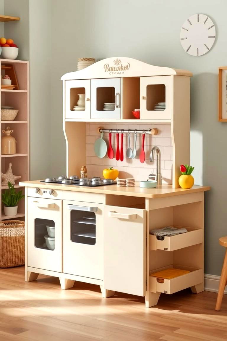 Play Kitchen with Storage - 25 Toy Storage Ideas