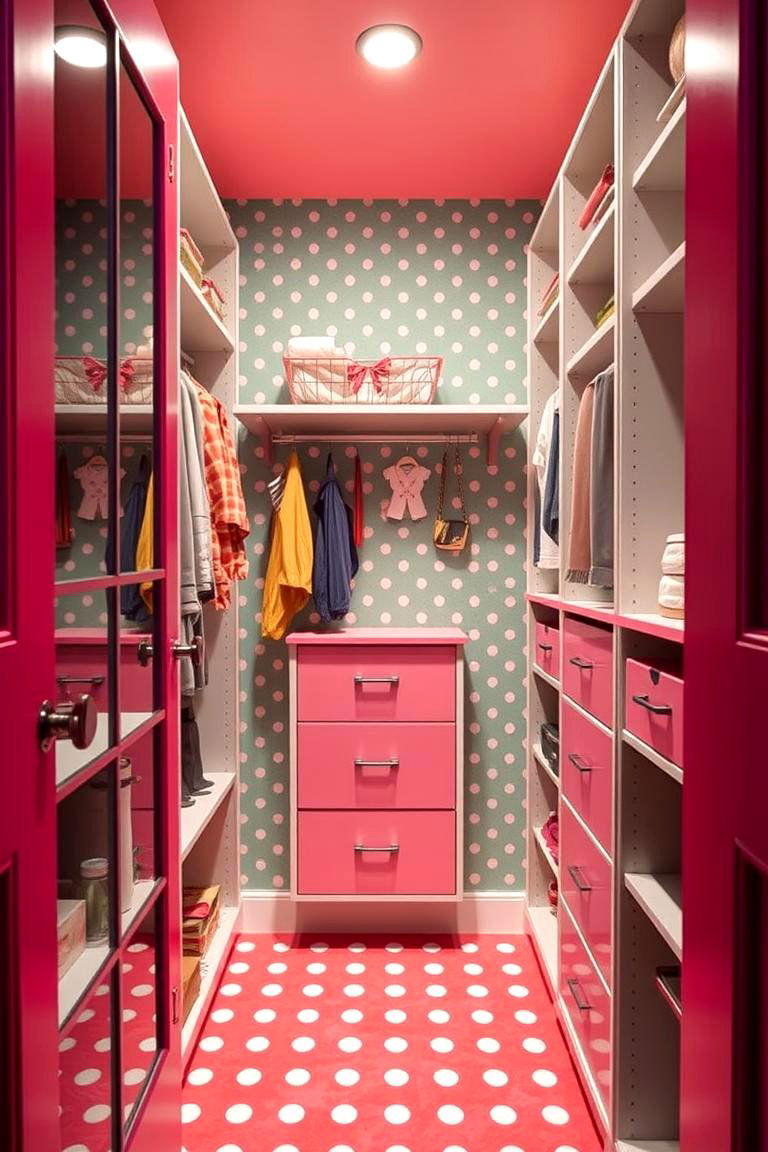 Playful Polka Dots for Whimsy and Fun - 25 Closet Wallpaper Ideas