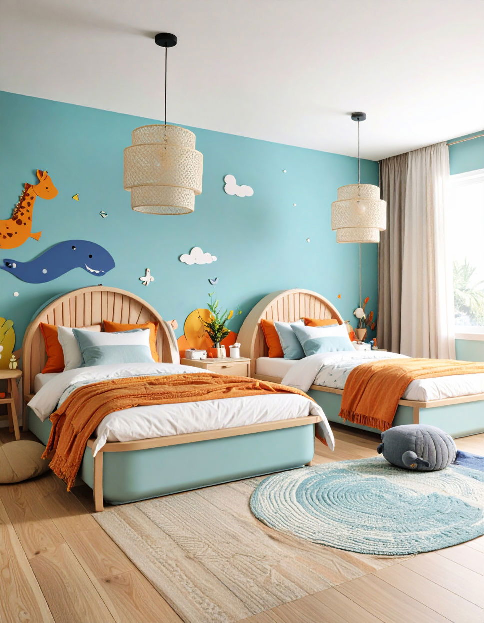 Playful Themed Bedrooms for Young Kids Twin Bedroom Ideas