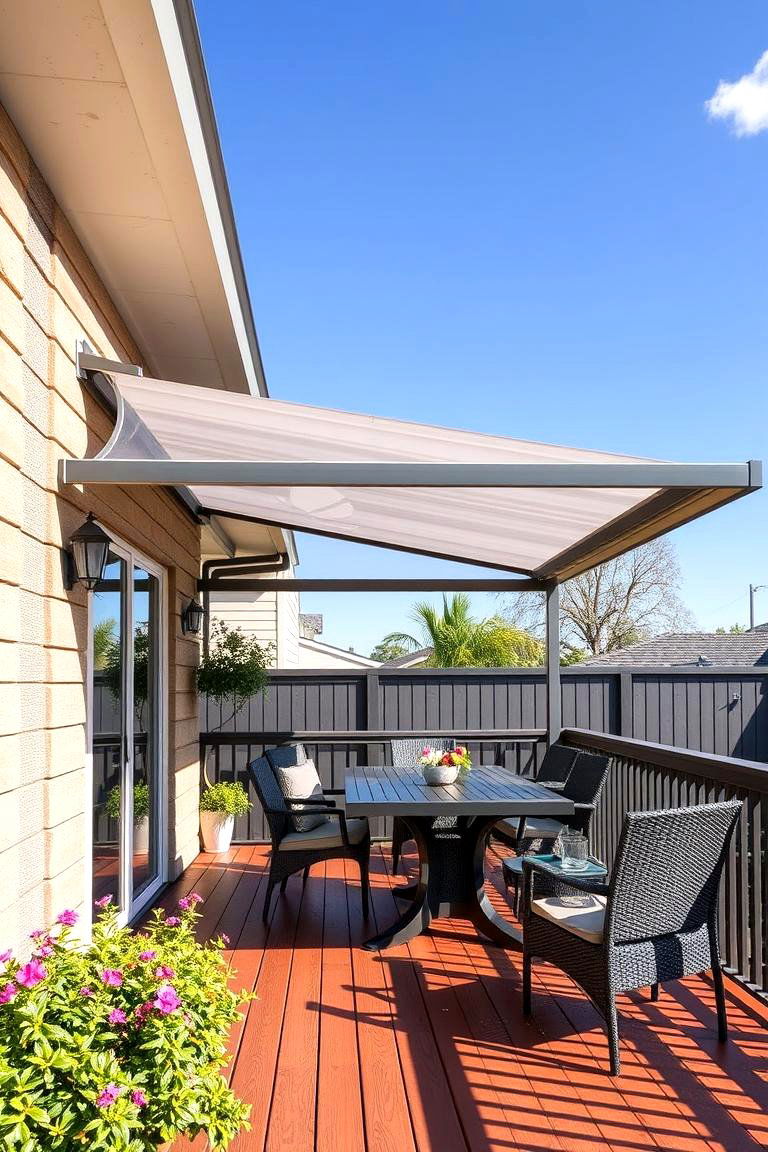 Polycarbonate Awnings for Rain Protection - 25 Deck Awning Ideas