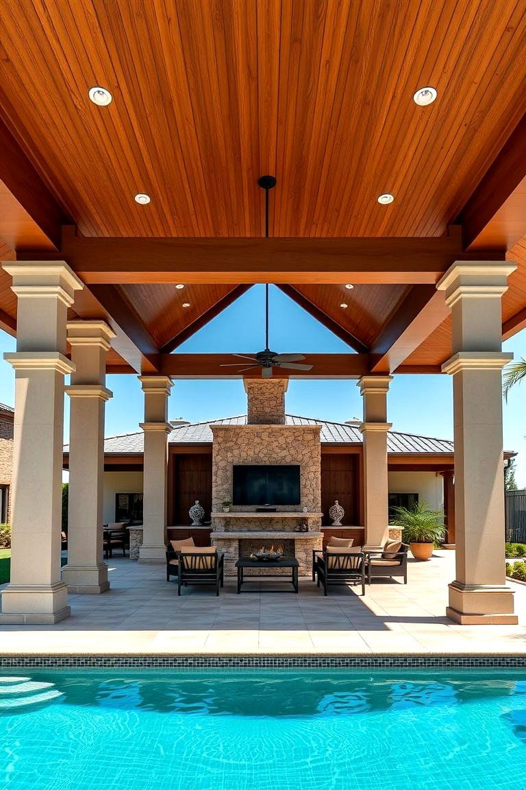 Poolside Pavilion for Ultimate Outdoor Living - 25 Pool Shade Ideas