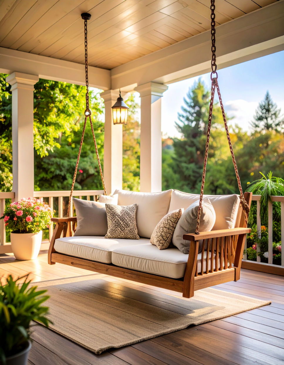 Porch Swing with Swivel Mechanism
