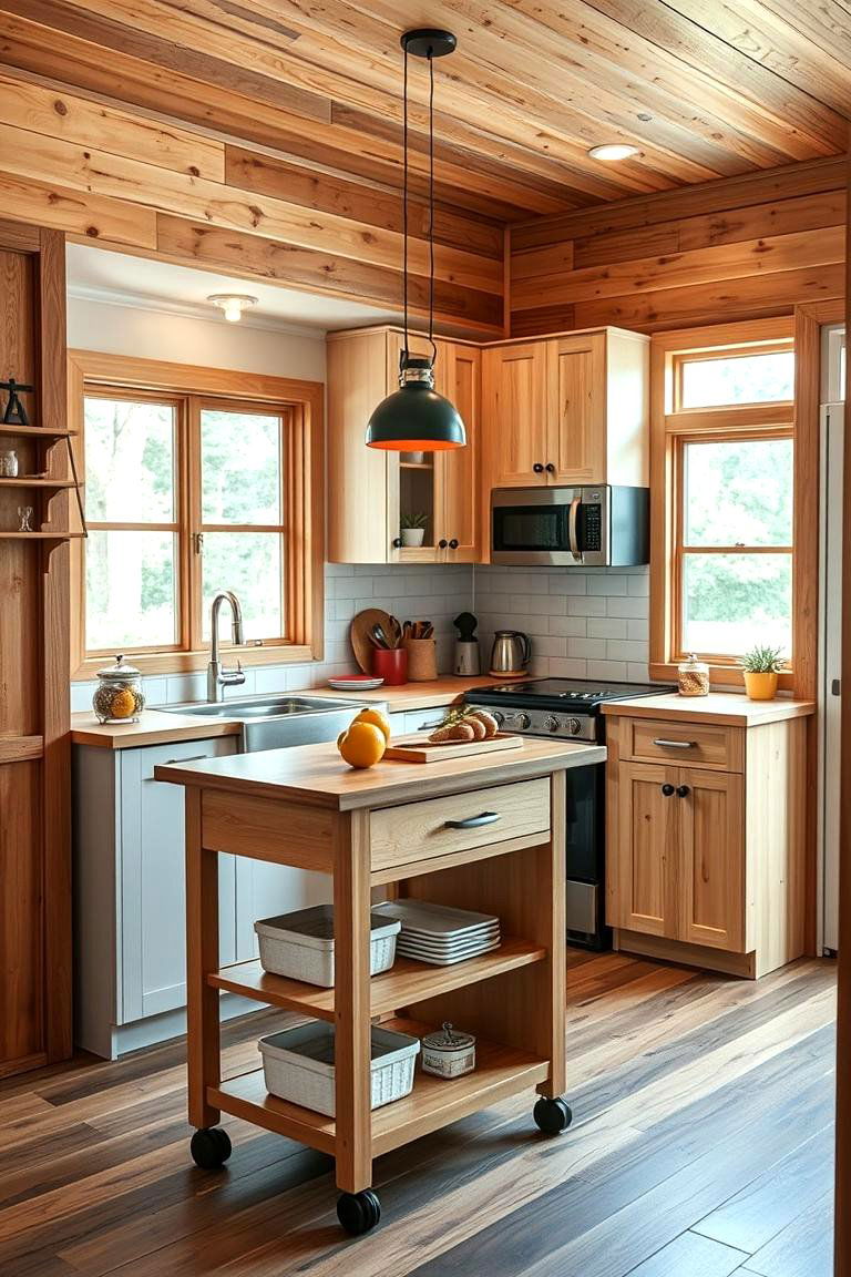 Portable Kitchen Islands for Flexible Prep Space - 25 Tiny House Design Ideas