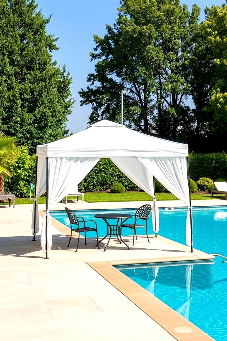 Portable Pop Up Canopies for Temporary Shade - 25 Pool Shade Ideas