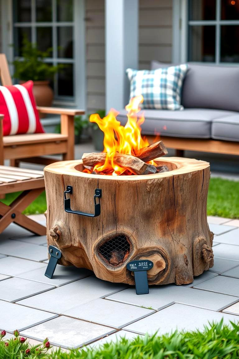 Portable Tree Stump Fire Pit - 25 Tree Stump Fire Pit Ideas
