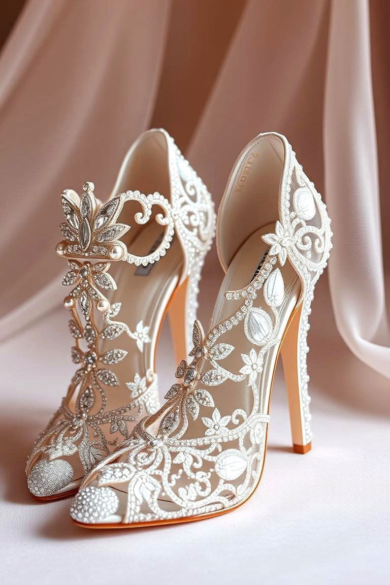 Princess Inspired Bridal Shoes - 25 Fairytale Wedding Ideas