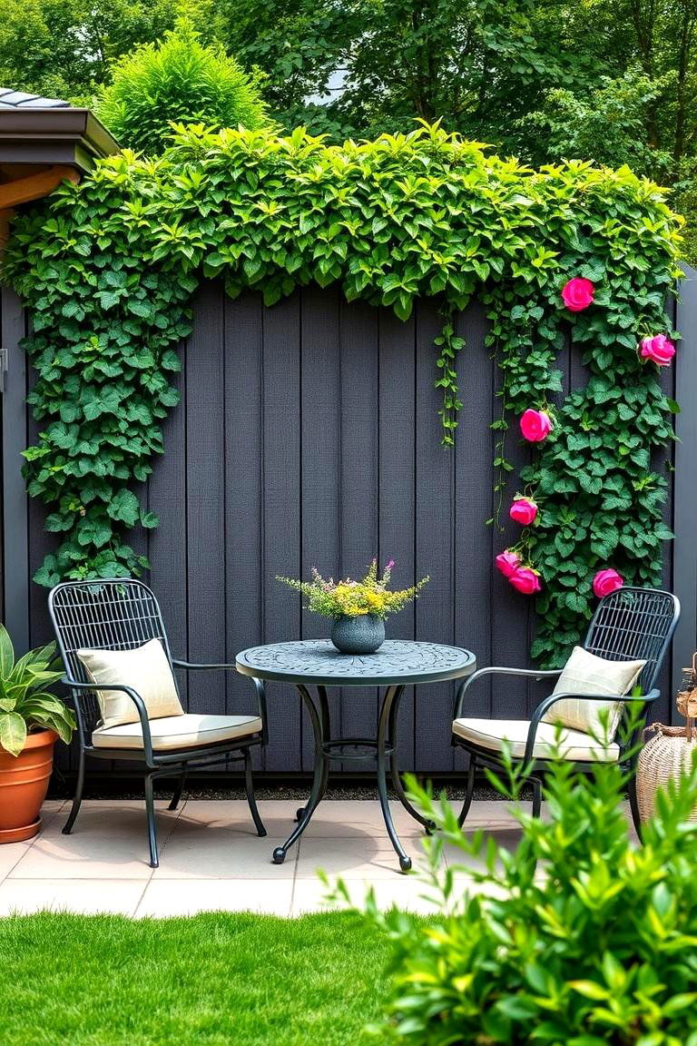 Privacy Screen with Vertical Garden - 25 Front Yard Patio Ideas