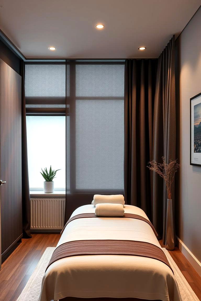 Privacy and Window Treatments - 25 Massage Room Setup Ideas