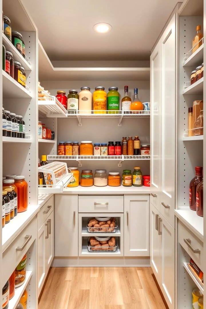 Pull Down Racks for Hard to Reach Items - 25 Walk in Pantry Ideas