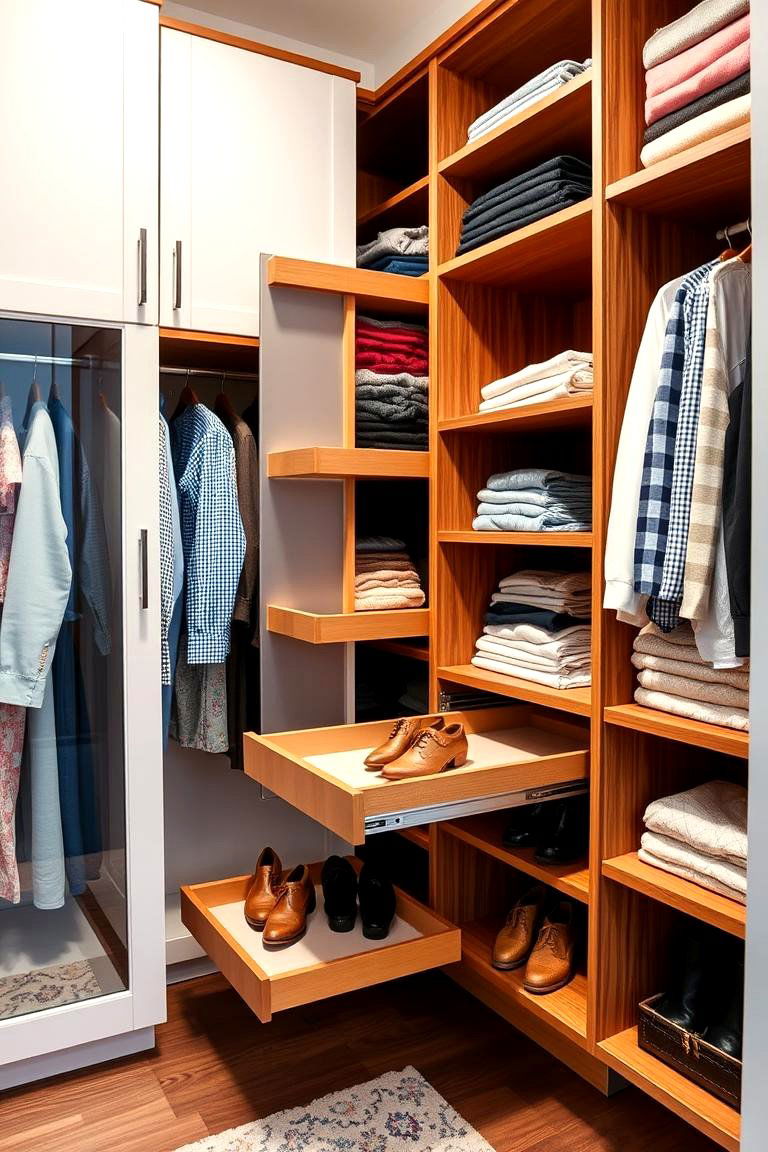 Pull Out Shelves for Easy Access - 25 Closet Shelving Ideas