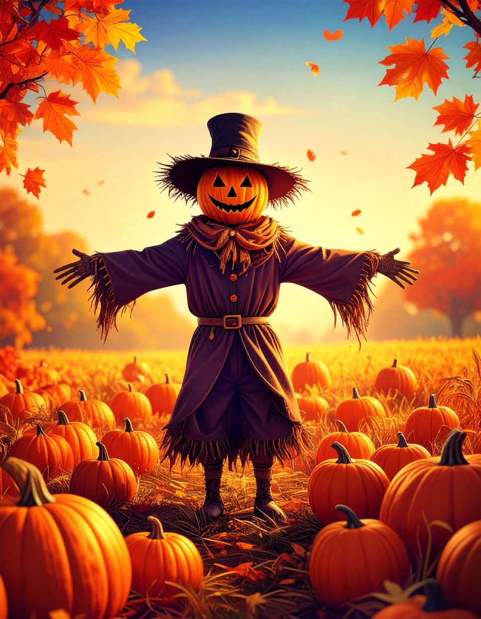 Pumpkin Head Scarecrow