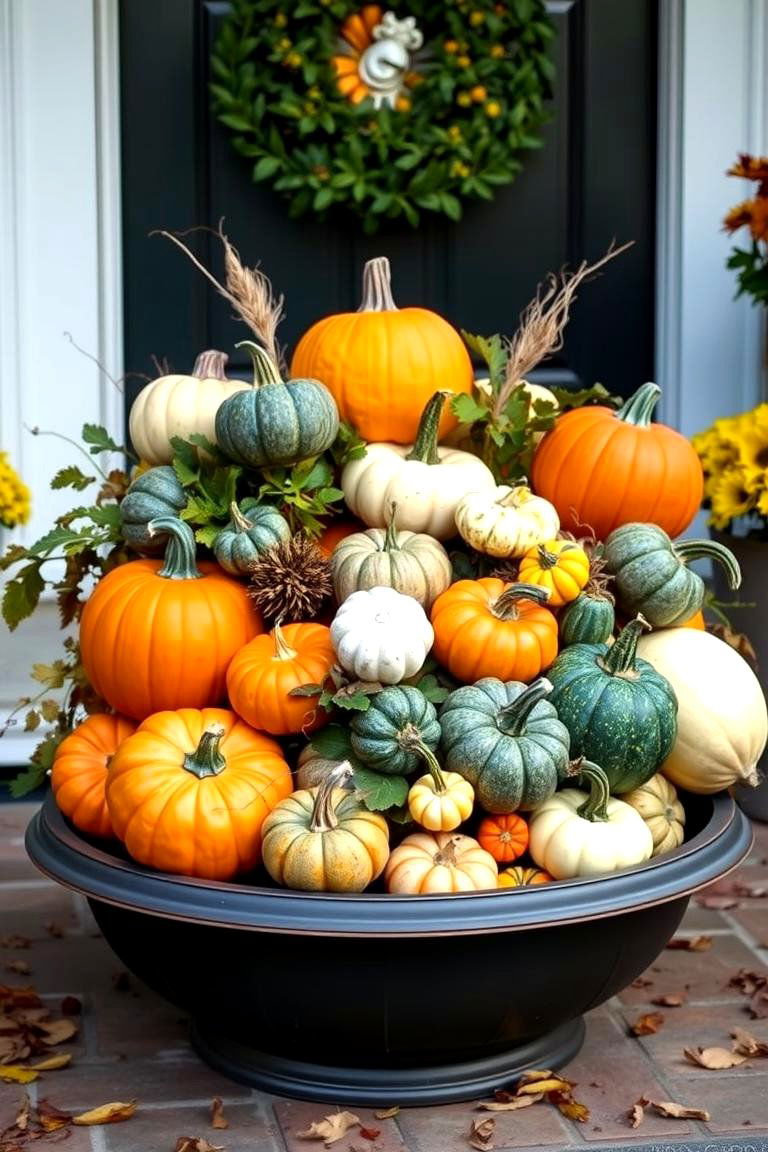 Pumpkins and Gourds Galore - 25 Fall Planter Ideas