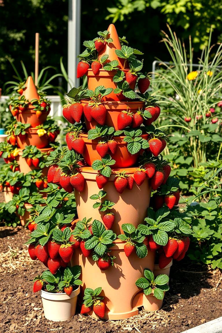 Pyramid Planters for Artistic Displays - 25 Strawberry Planter Ideas