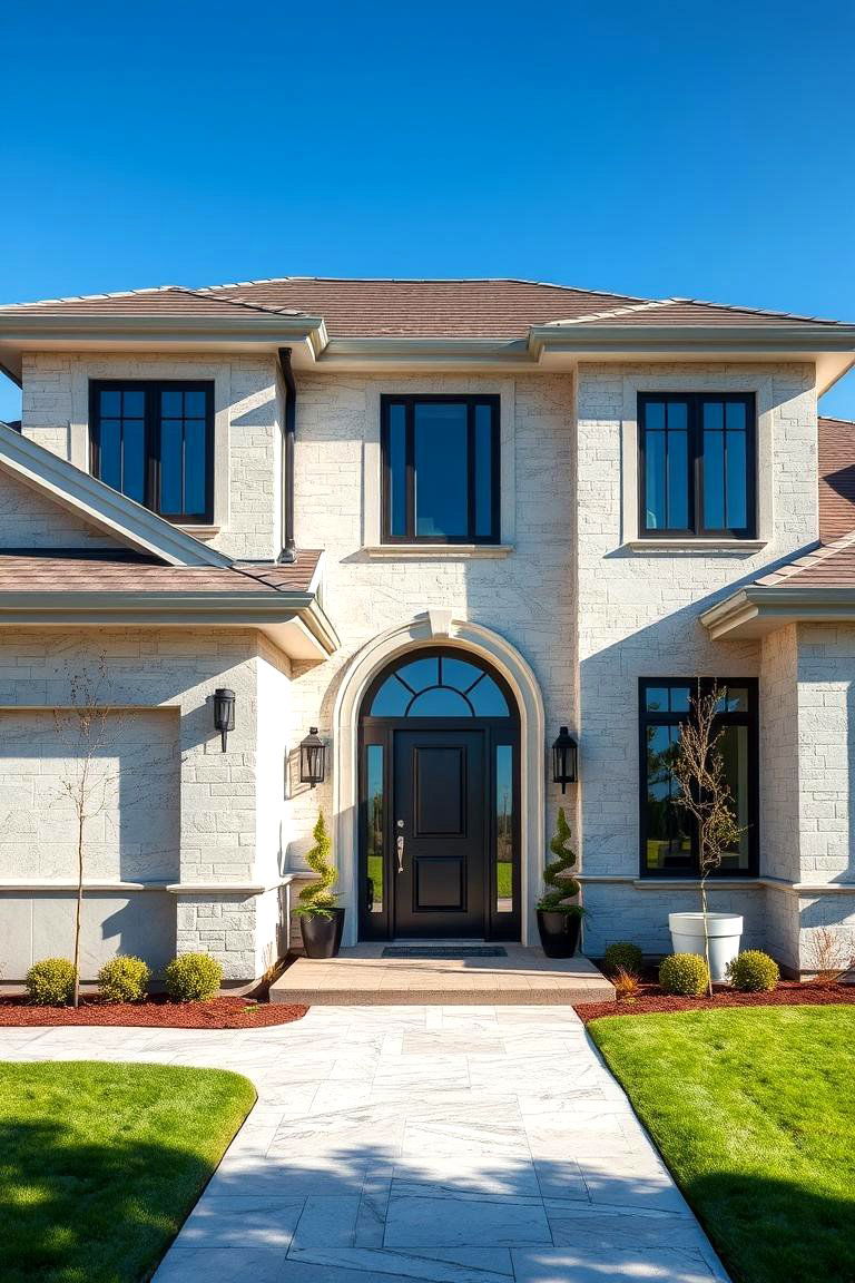 Quartzite for a Shimmering Modern Look - 25 Types of Exterior House Stone