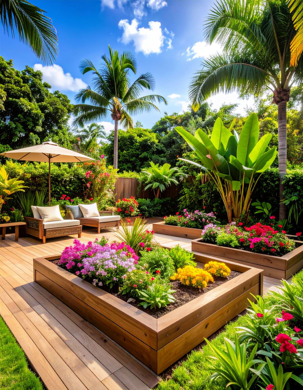 Raised Garden Beds for Tropical Plants Tropical Backyard Ideas