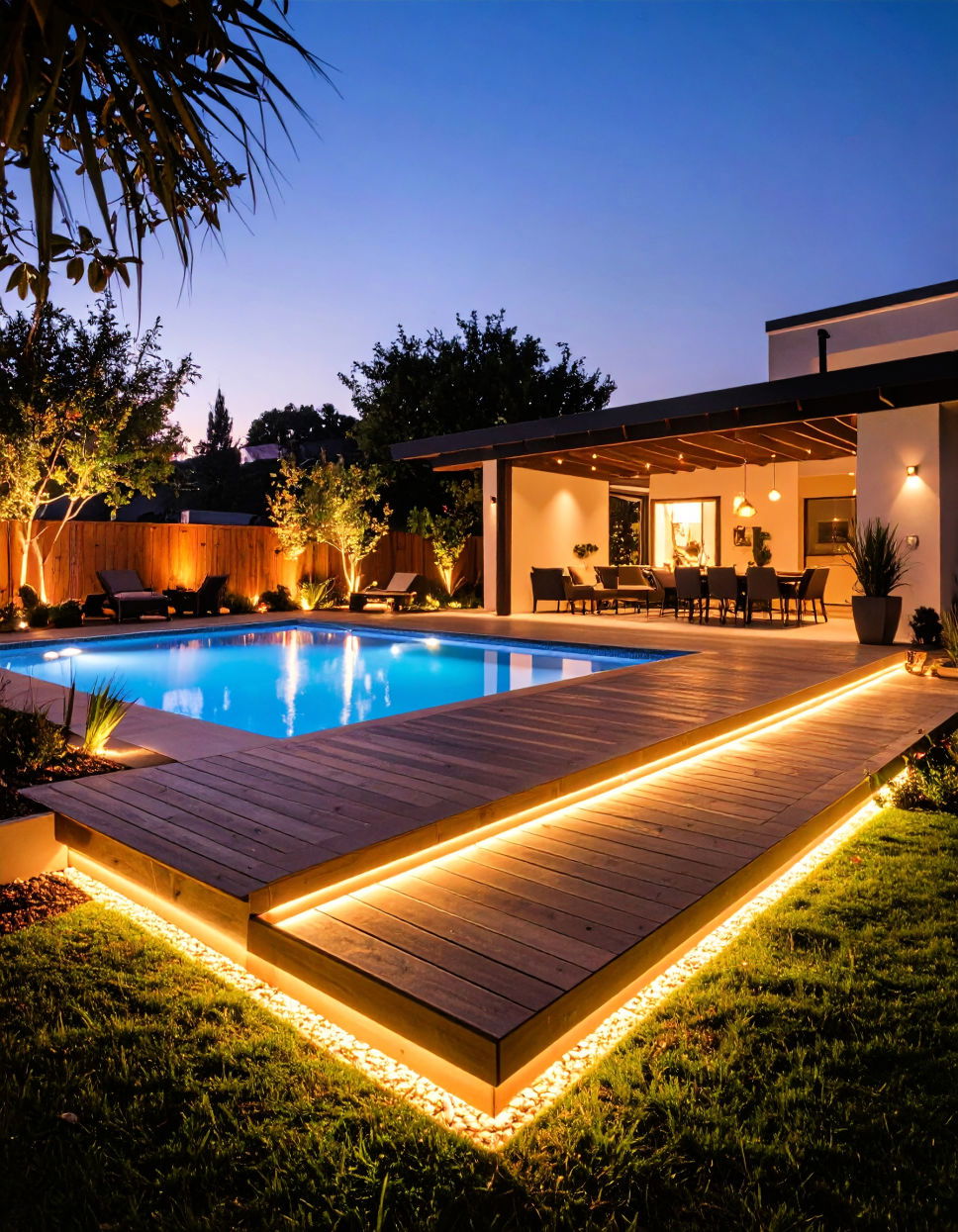 Raised Walkways with LED Lighting for Drama