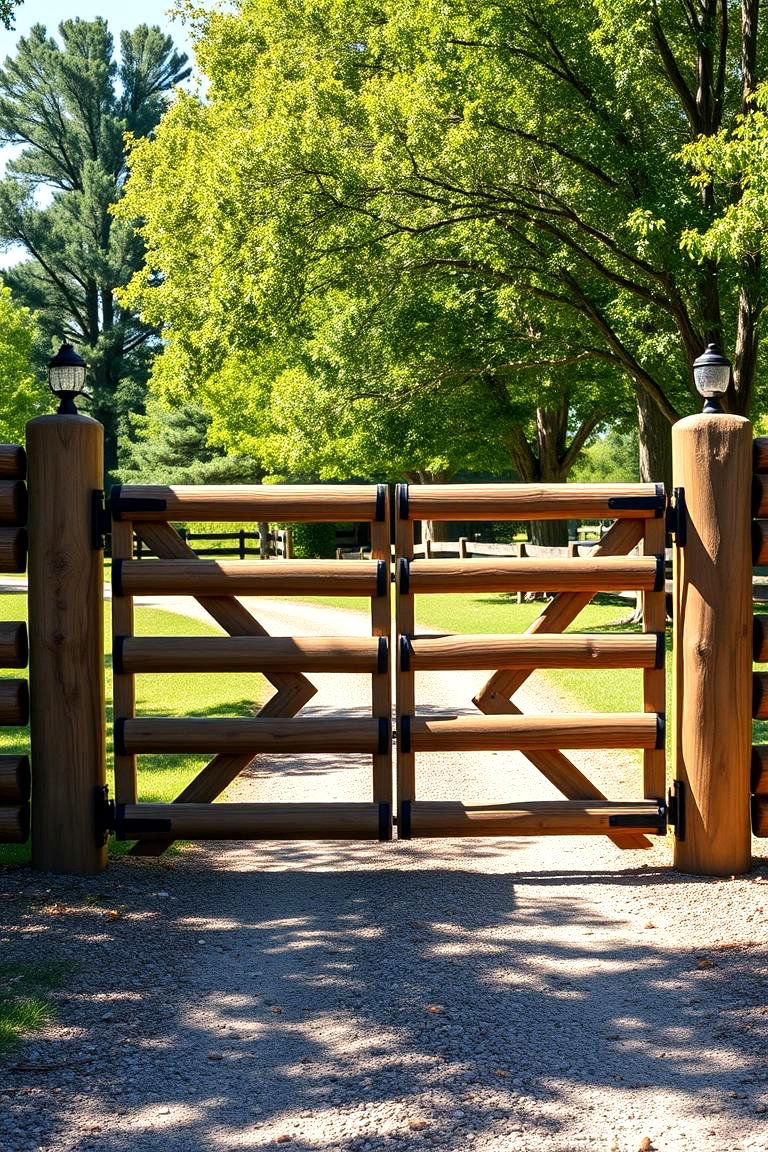 Ranch Style Gate for a Wide Open Look - 25 Fence Gate Ideas