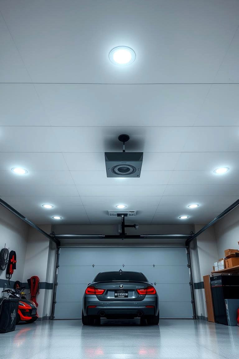 Recessed Ceiling Lights for a Clean Look - 25 Garage Lighting Ideas