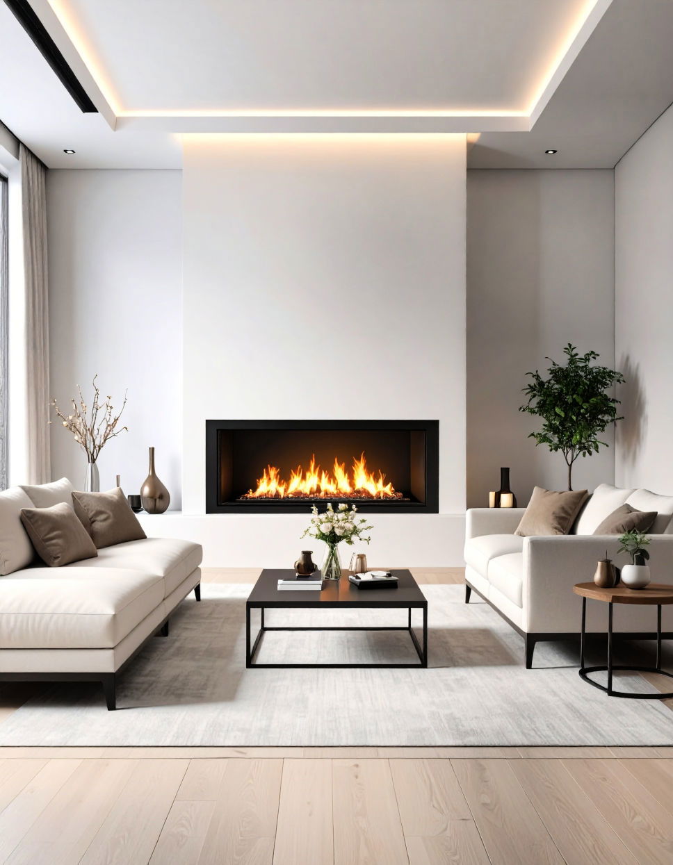 Recessed Fireplaces for a Streamlined Look Traditional Fireplaces