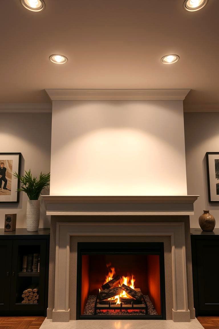 Recessed Lighting for Subtle Illumination - 25 Fireplace Lighting Ideas