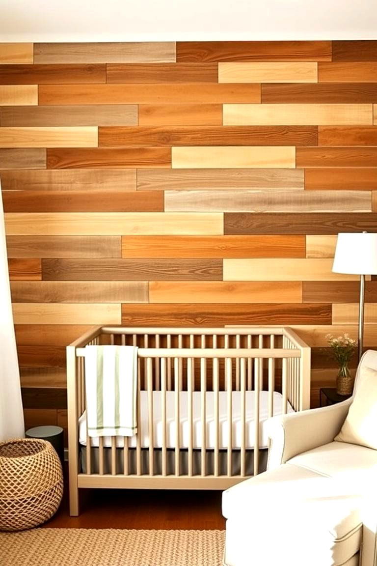 Reclaimed Wood Accent Wall - 25 Farmhouse Nursery Ideas