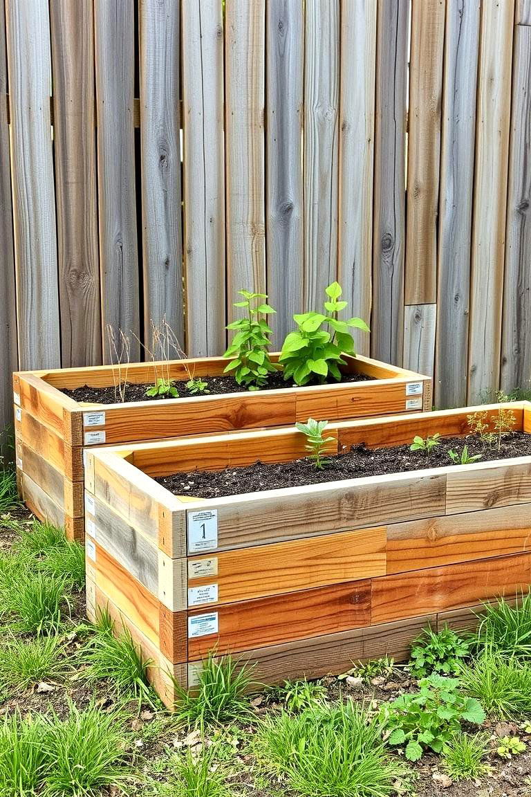 Reclaimed Wood Beds for Eco Friendly Style - 25 Raised Garden Bed Along Fence Ideas