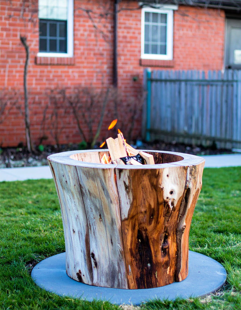 Recycled Tree Stump Fire Pit Tree Stump Fire Pit Ideas
