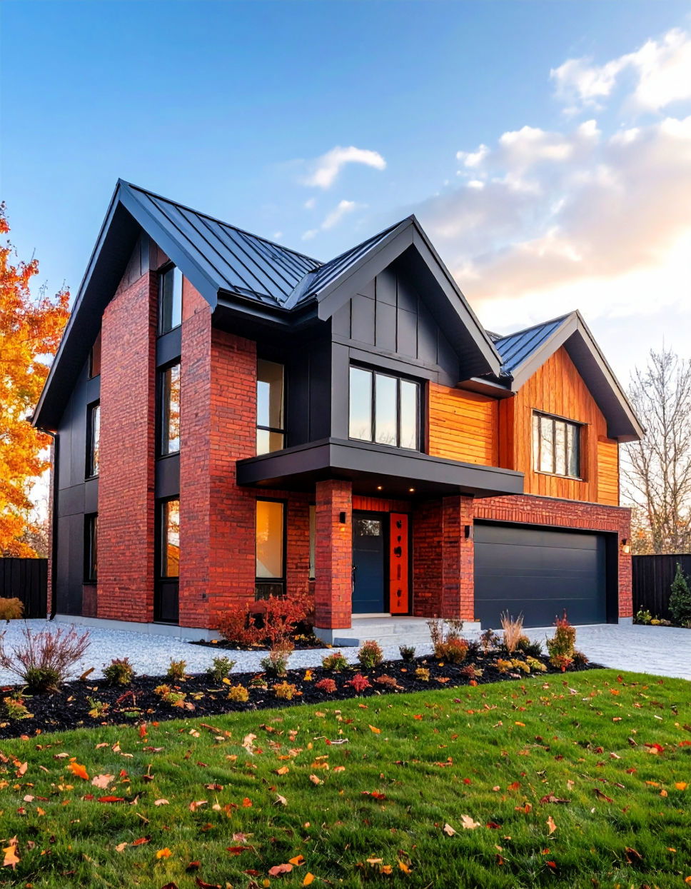 Red Brick with Black Trim