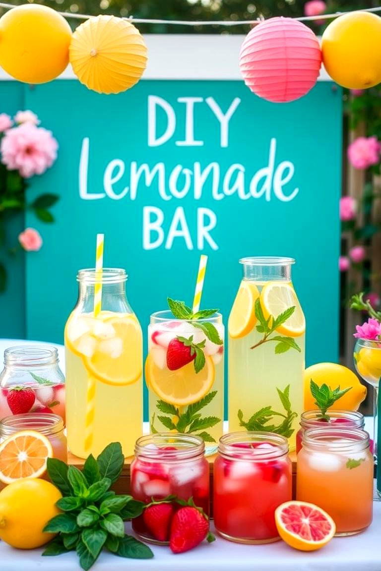 Refresh with a DIY Lemonade Bar - 25 Garden Party Ideas