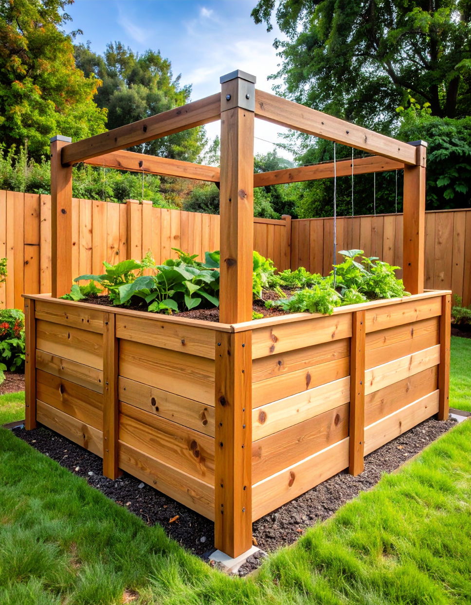 Repurposed Cedar Fence Bed