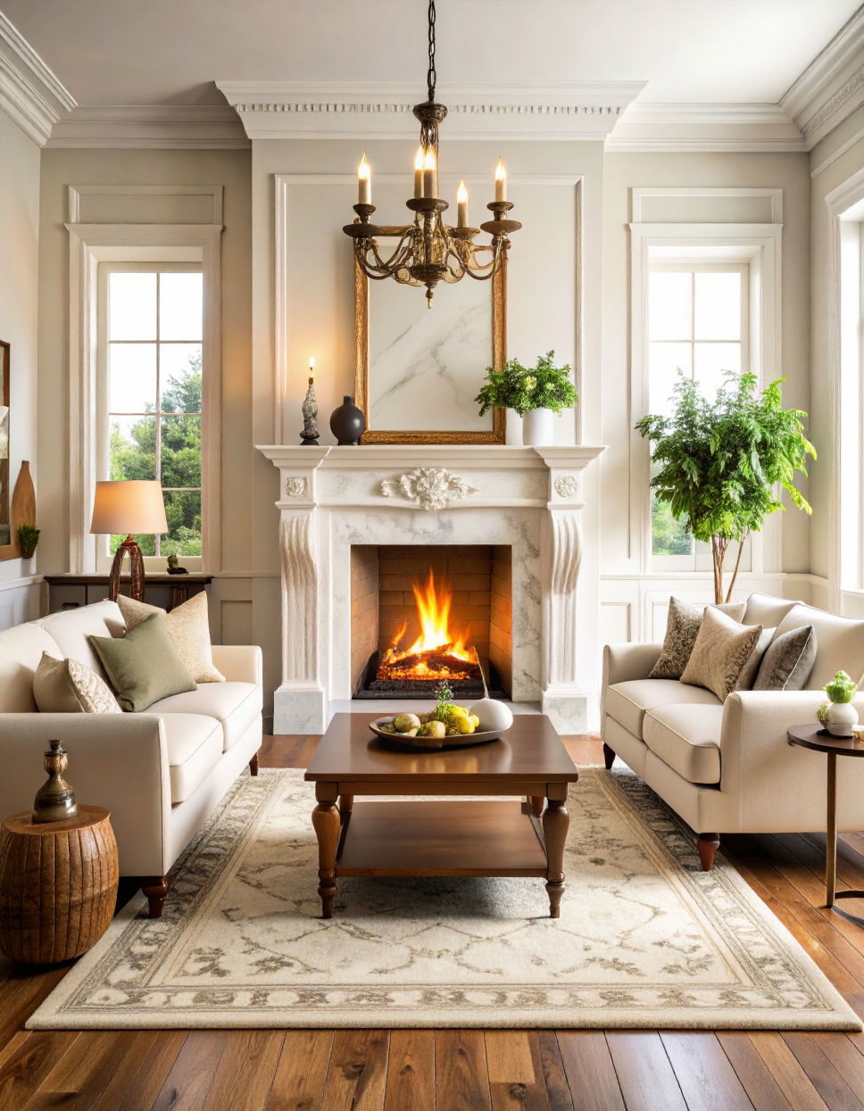 Repurposed Vintage Marble Fireplace
