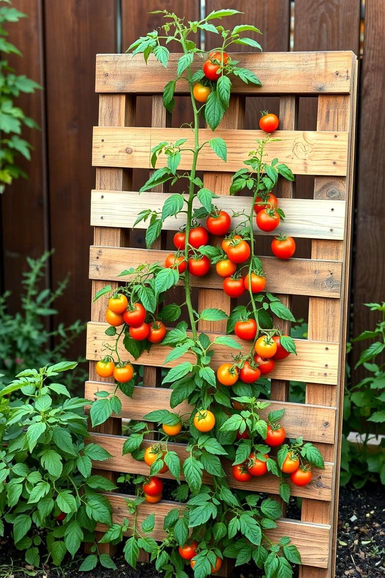 Repurposing Old Pallets as a Trellis System - 25 Tomato Trellis Ideas
