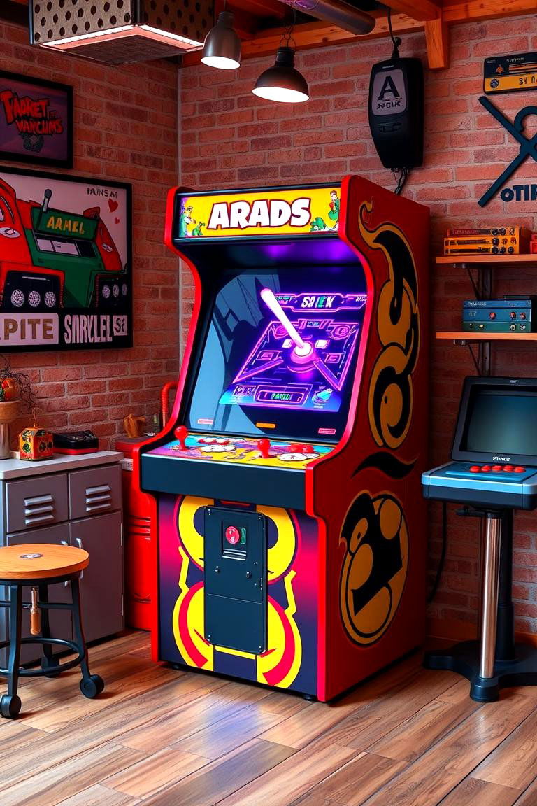 Retro Arcade Machine - 25 Luxury Man Cave Ideas