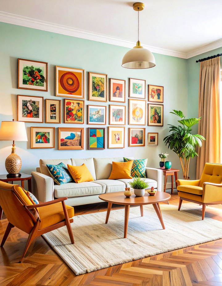 Retro Art Prints Vintage Living Room Ideas