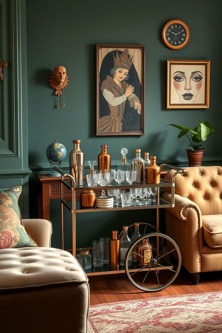Retro Bar Carts - 25 Vintage Living Room Ideas