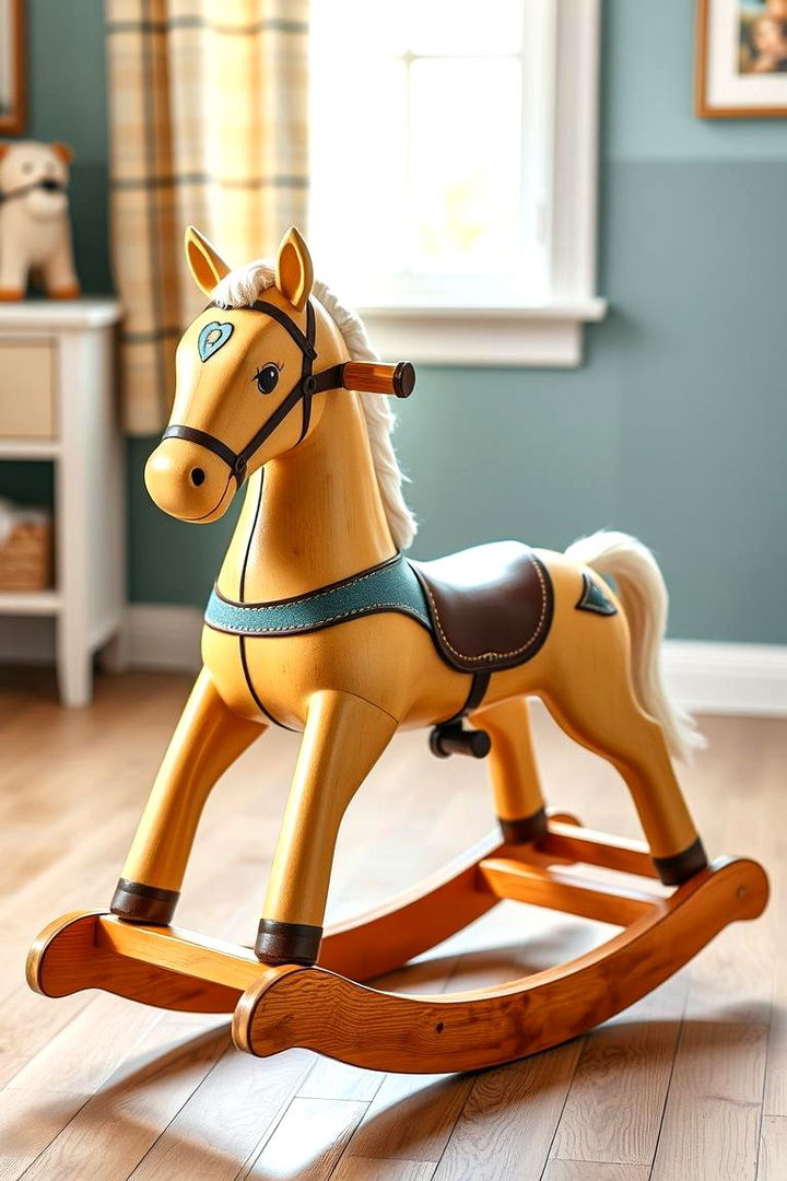 Retro Rocking Horse for a Fun Vintage Accent - 25 Vintage Nursery Ideas