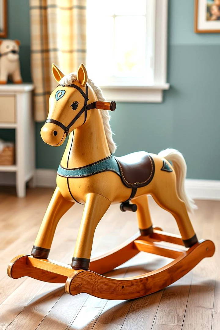 Retro Rocking Horse for a Fun Vintage Accent - 25 Vintage Nursery Ideas