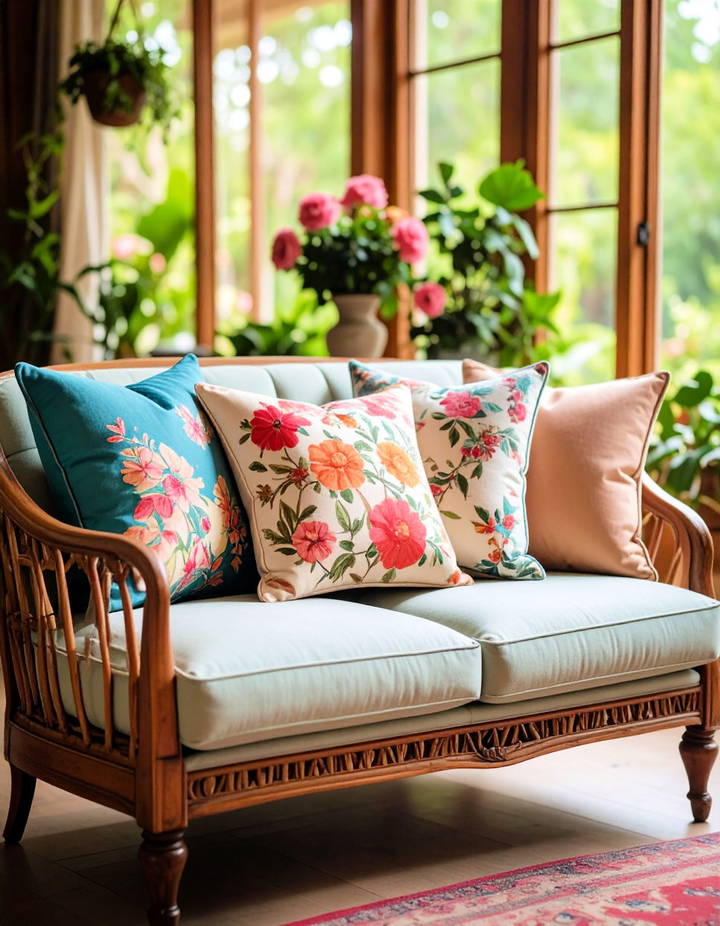 Retro Throw Pillows Vintage Living Room Ideas