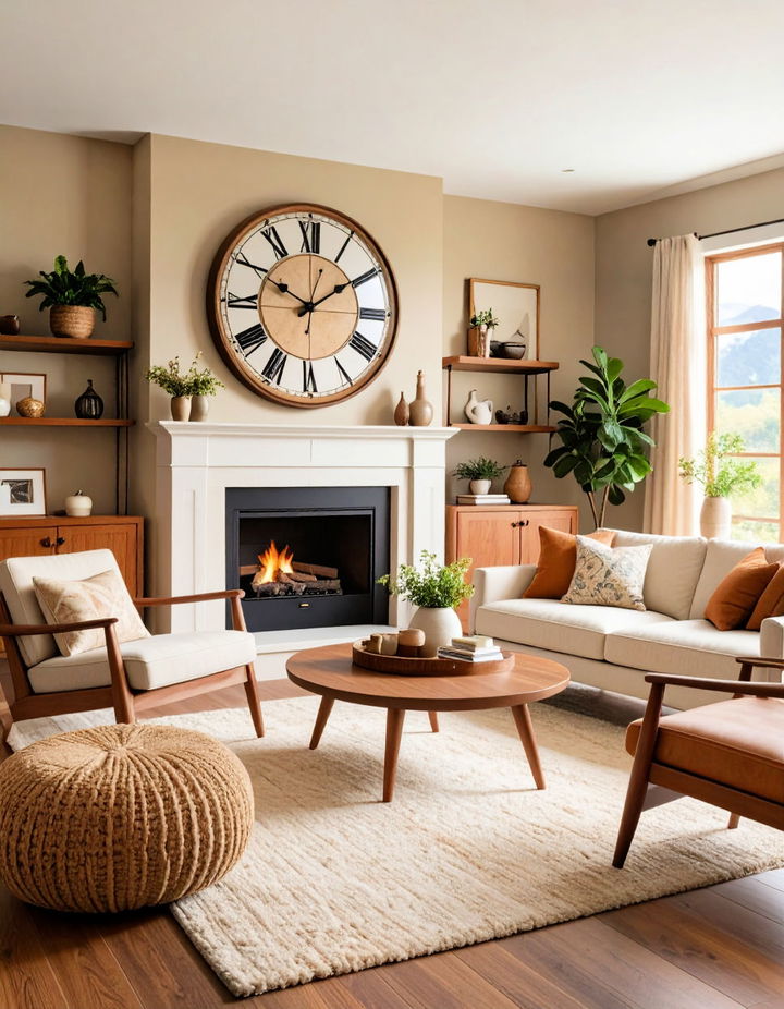 Retro Wall Clocks Vintage Living Room Ideas