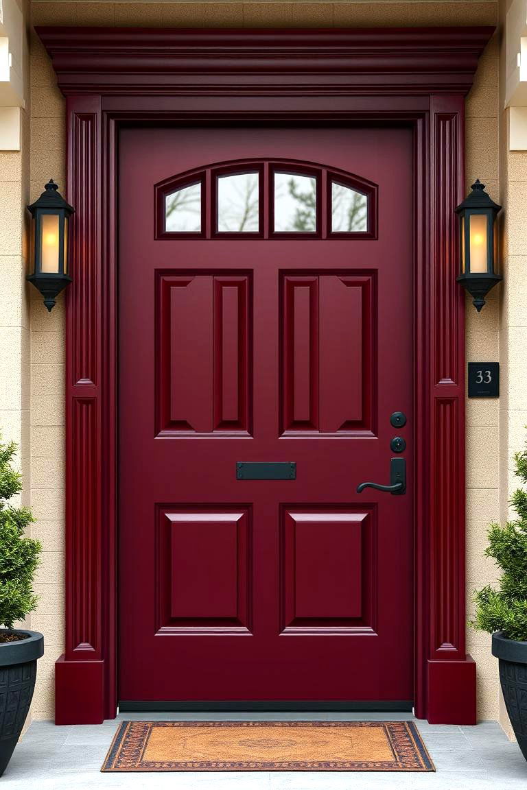 Rich Burgundy for Depth and Drama - 25 Front Door Color Ideas