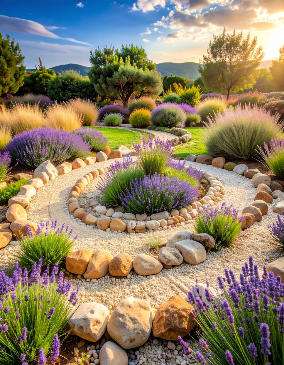Rock Garden Spiral for Texture and Contrast