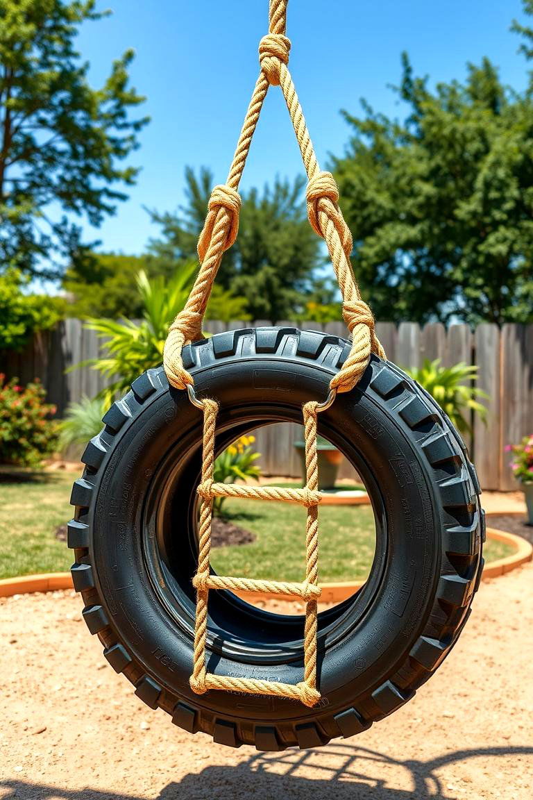 Rope Ladder Tire Swing - 25 Tire Swing Ideas