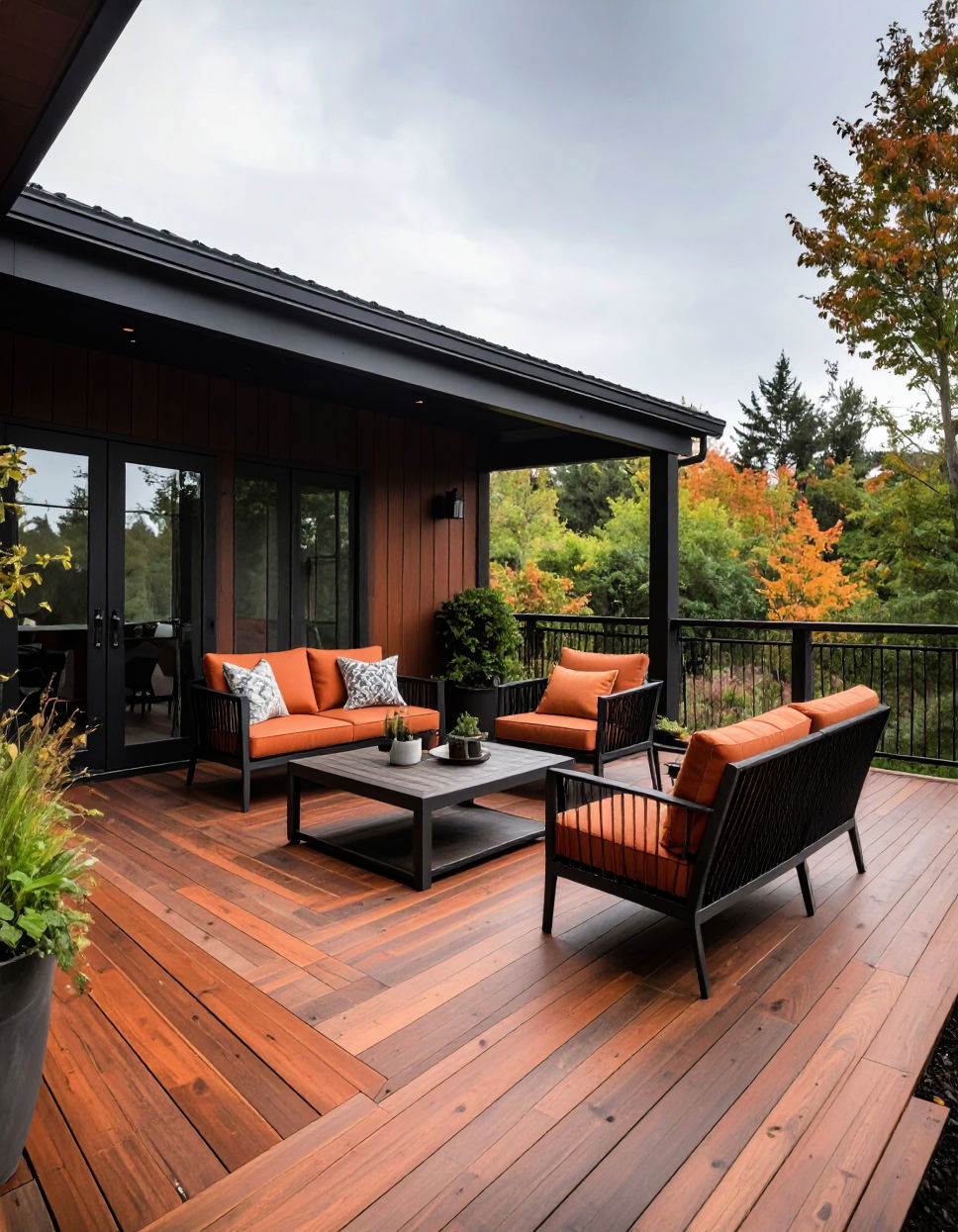 Rust and Charcoal Two Tone Deck Color Schemes