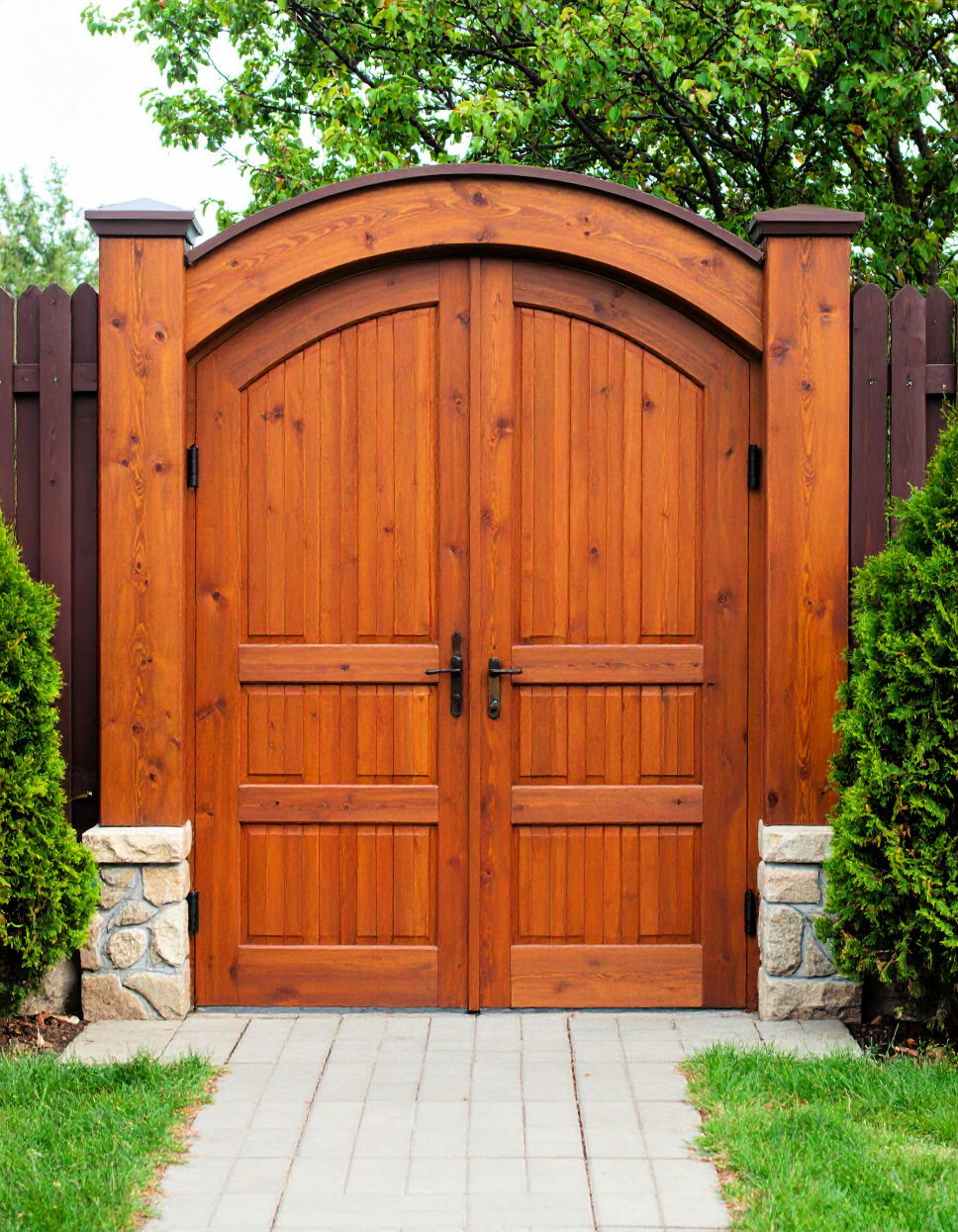 Rustic Arched Gate for Fence
