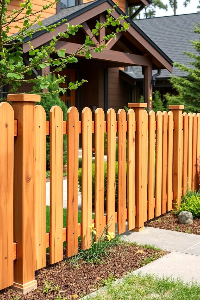 Rustic Cedar Fence - 25 Front Yard Fence Ideas