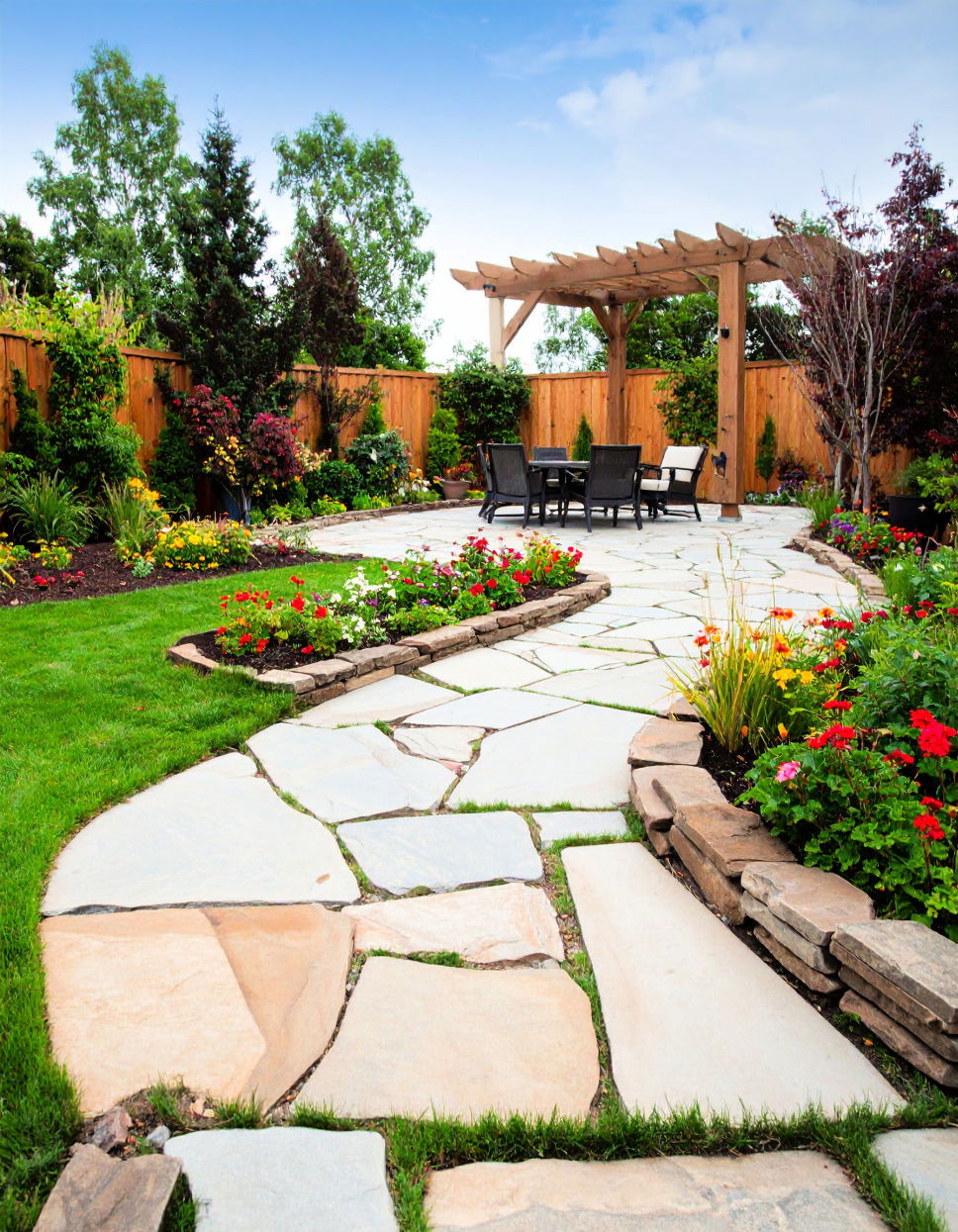 Rustic Charm with Natural Patio Edges